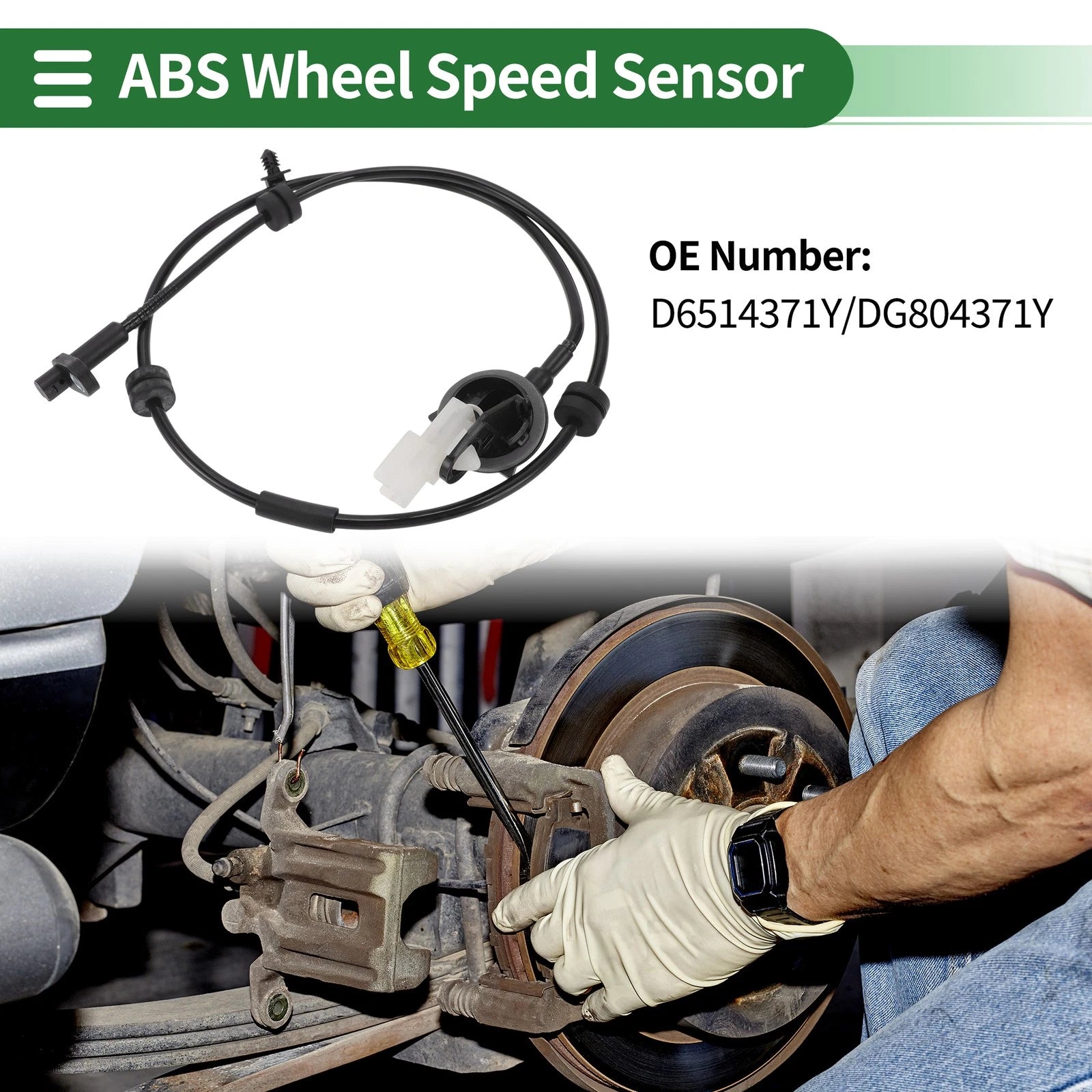 ABS Wheel Speed Sensor Rear Left Right Replacement for Mazda 2 (2011–2014)