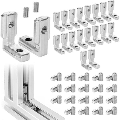 20Pcs Internal Corner Brackets for 3030 Aluminum Profile T Slot M6 Thread