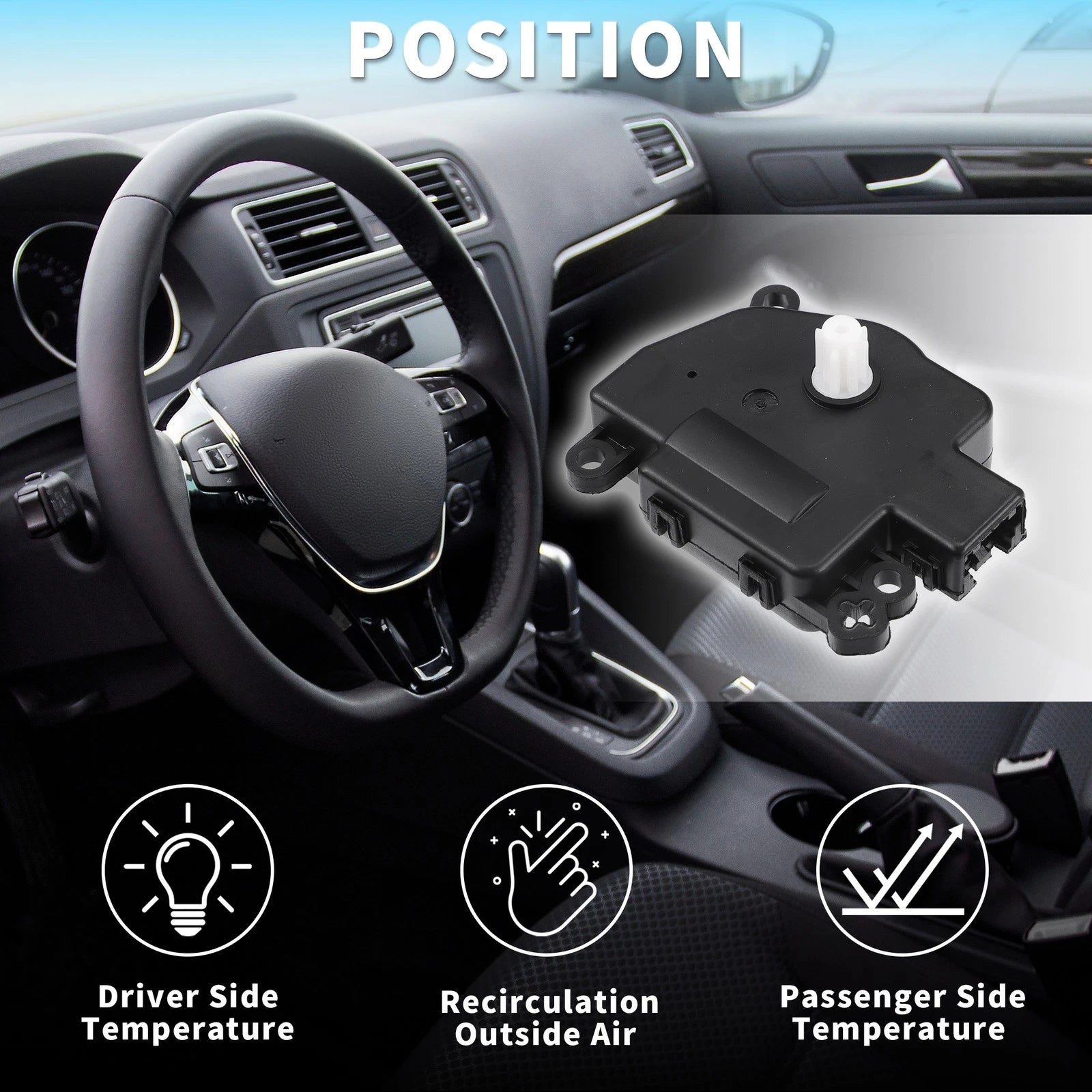 HVAC Heater Blend Door Actuator Replacement for Dodge Durango (2014–2021)
