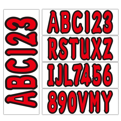 Set of 4 Red 3" Boat Letters Numbers Stickers Decals Waterproof Scratch-Resistant