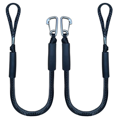 2Pcs 4ft Bungee Dock Lines with Hook for Boat Jet Ski Kayak Watercraft