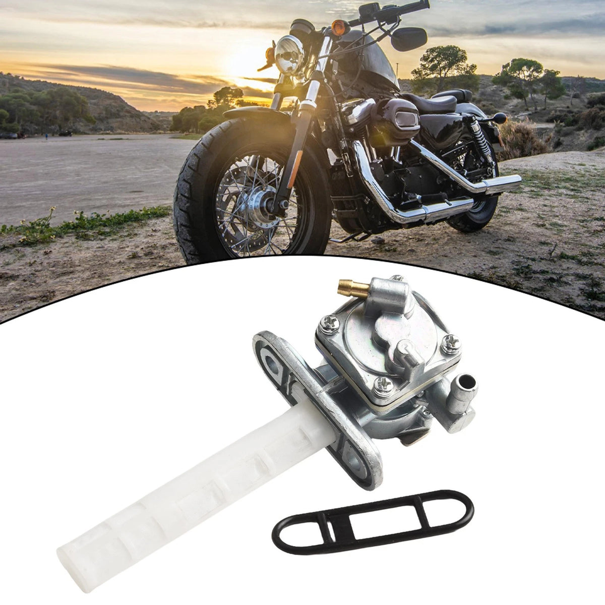 44mm Pitch Vacuum Controlled Petcock Assembly for Motorcycle