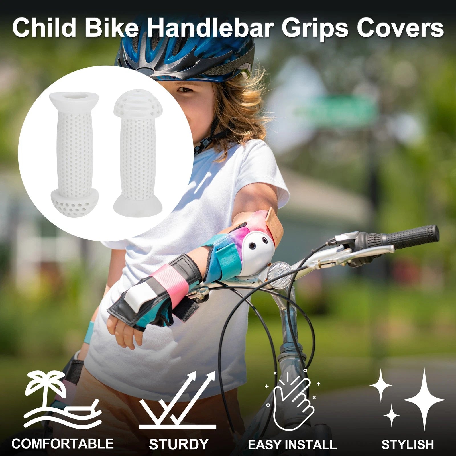 Handlebar Grip Covers 100mm Soft End Grips Protector for MTB Bike (1 Pair)