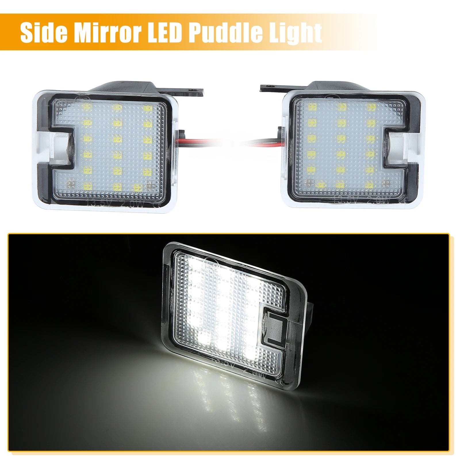 2X LED Puddle Light Side Mirror Lamp for Ford C-Max (2013–2019)