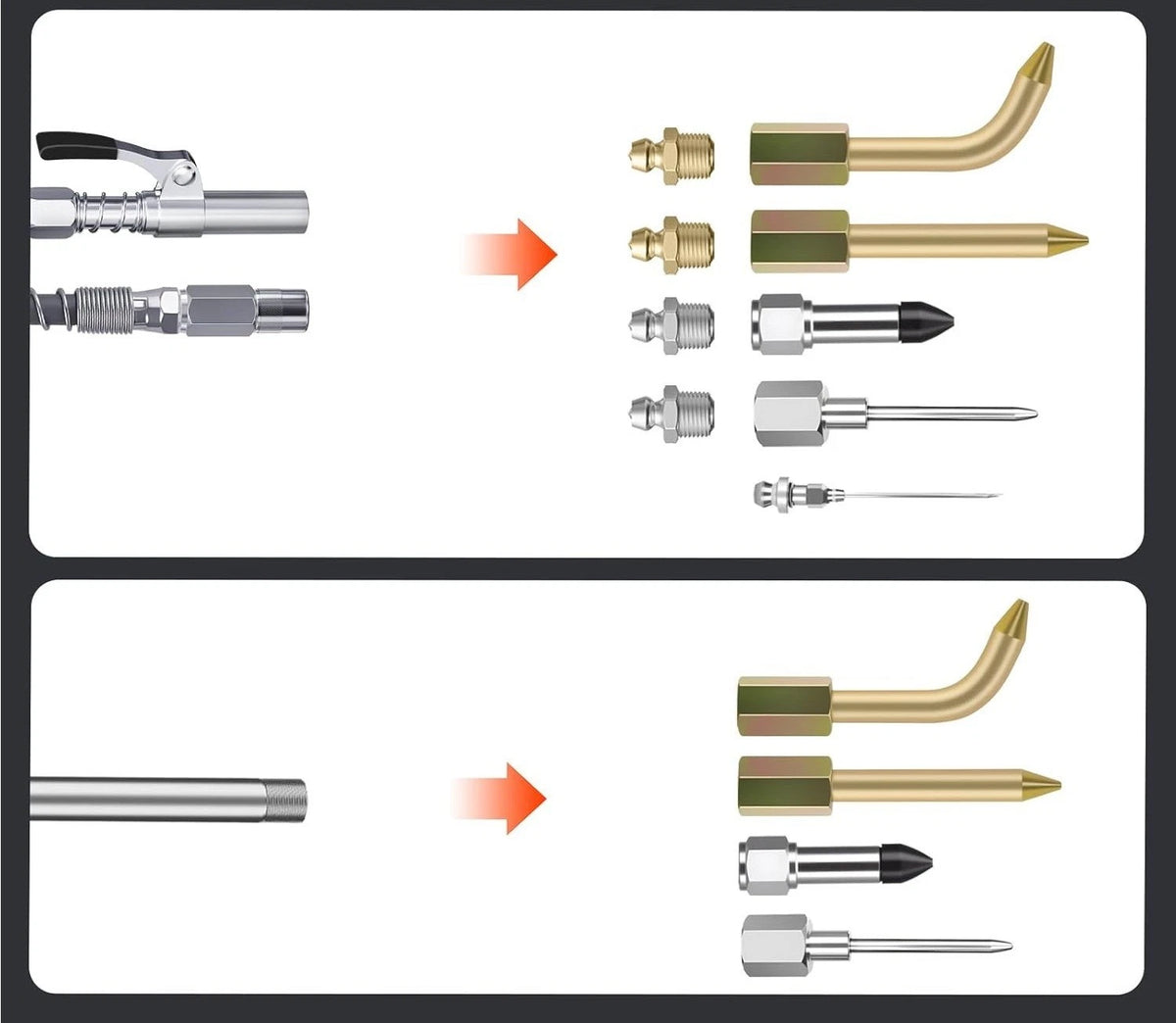 7pc Manual Grease Applicator Kit for Precise Grease Delivery