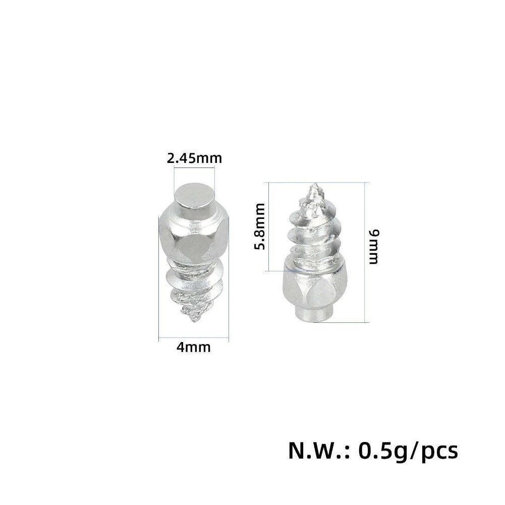 50PC Snow Spikes with Installation Tool for Tires (4x12mm, 4x9mm)