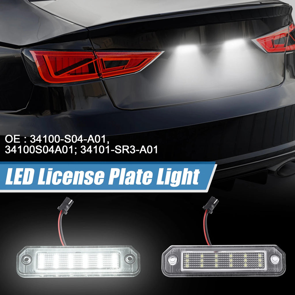 LED License Plate Light Assembly Pair for Honda (34100-S04-A01) (2000–2005)