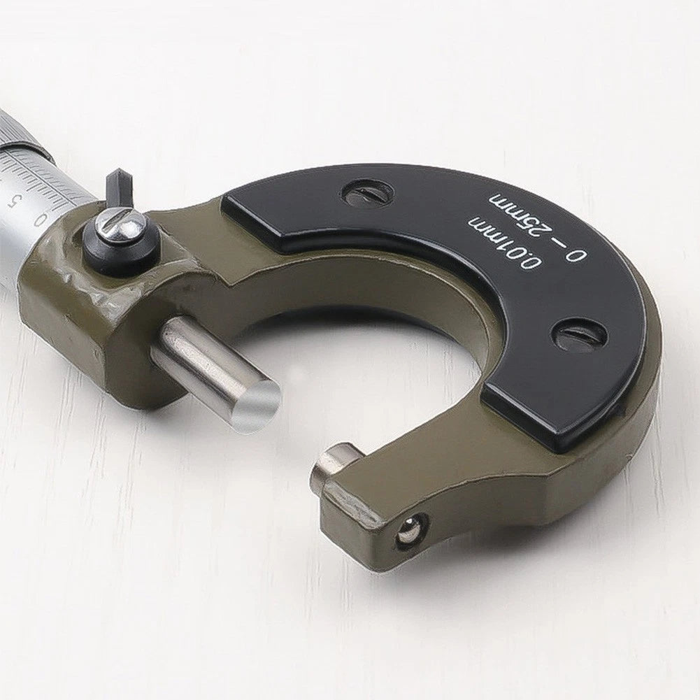 025mm Outside Micrometer Metric External Caliper with Chrome Thimble and Lock