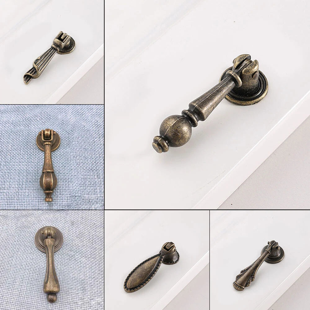 2/5/10Pcs Vintage Drawer Door Pull Handle Cupboard Drop Cabinet Furniture Knob