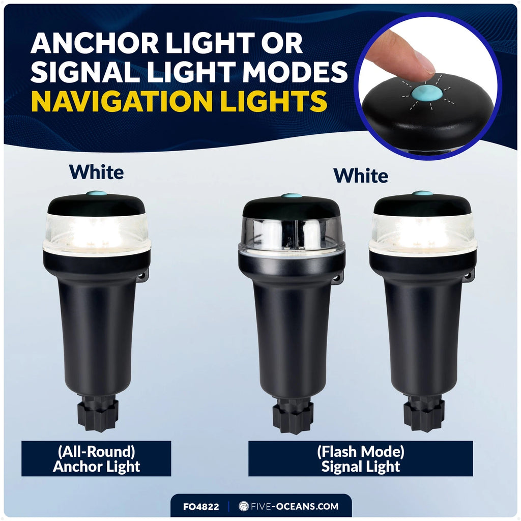 LED Portable Boat Navigation Light with Rail Mount (IP67)