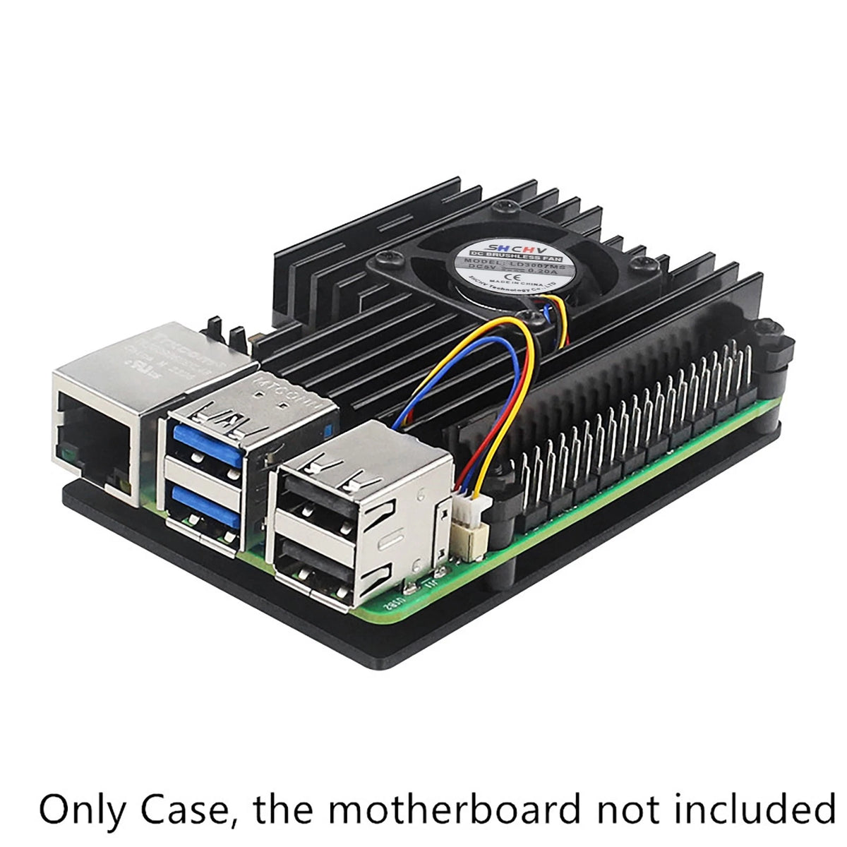 Aluminum Protective Case for Raspberry Pi 5 Motherboards + Cooling Fan