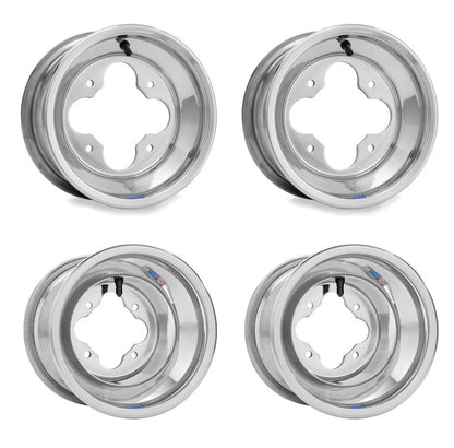 DWT Polished A5 Wheels for Honda TRX 450R 250R 400EX (10" Front, 8" Rear)