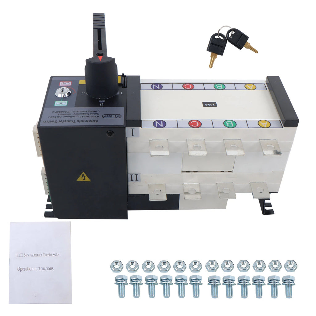 250A Automatic Transfer Switch 4 Poles 110V 220V AC Generator