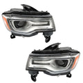 Pair Chrome Xenon Headlights for Jeep Grand Cherokee (2019–2021) LED DRL