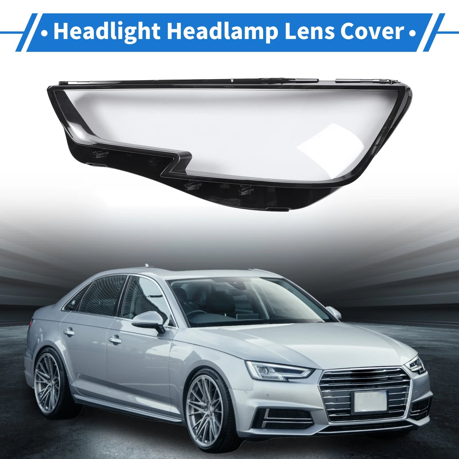 Front Left Headlight Lens Cover Replacement for Audi A4 (2016–2019)