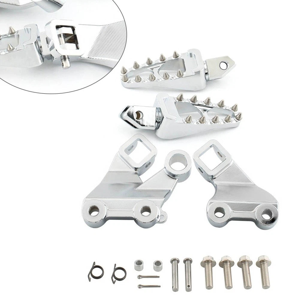 Chrome Set of 2 Front Footrest Pegs Mount Bracket for Yamaha V-Max 1200 (1985–2007)