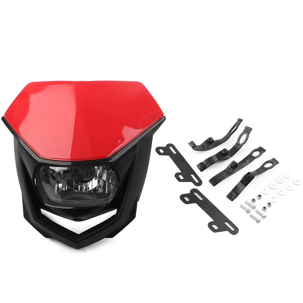 Universal Headlight Fairing for Supermoto Dirt Bike (Red)
