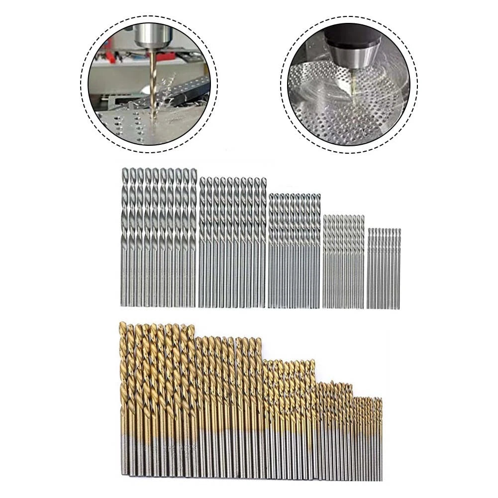 100pcs HSS Drill Bits Set for Metal Wood Projects (Complete Size Range)