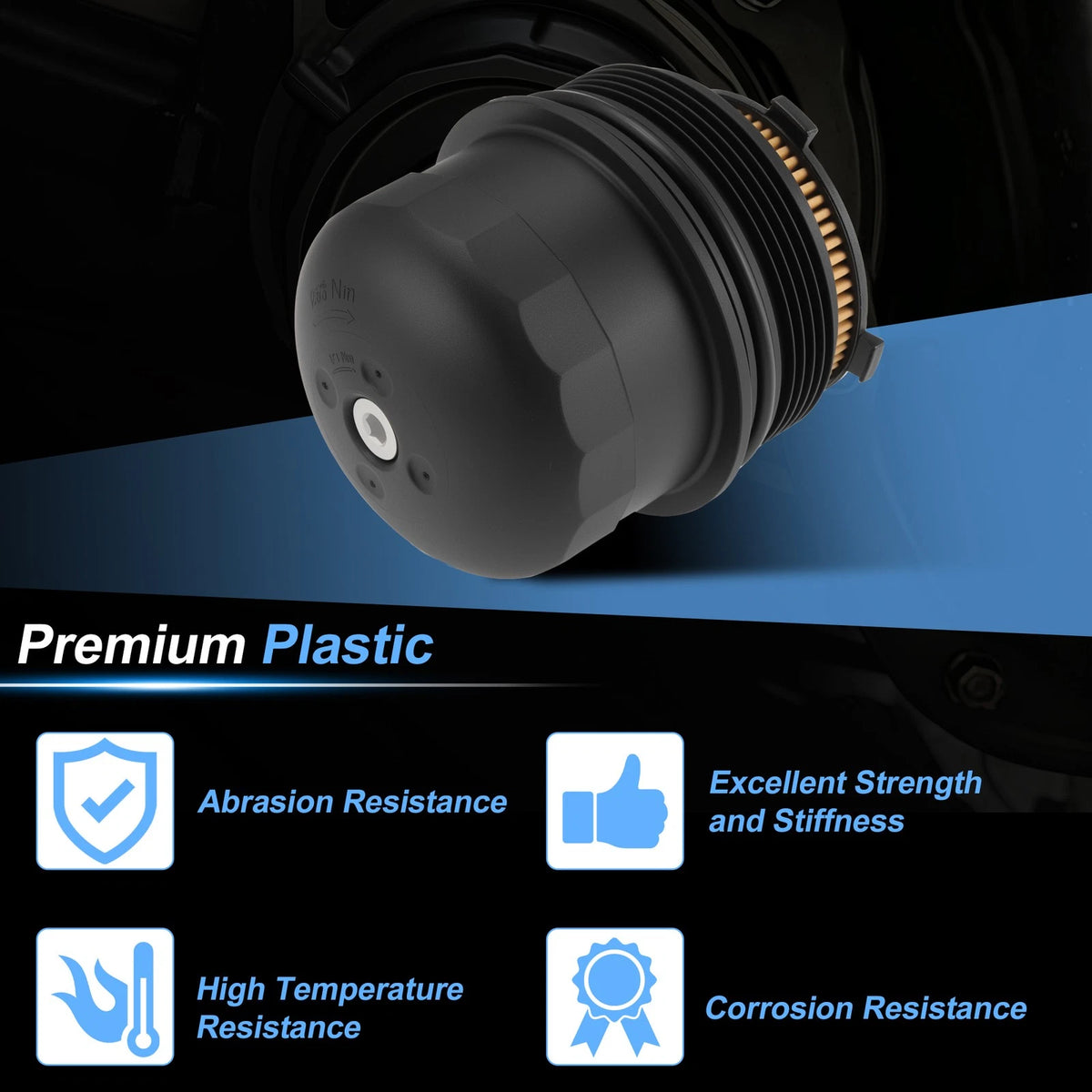 Oil Filter Housing Cap for Volvo S60 (2014–2018) 32140027 Plastic Black