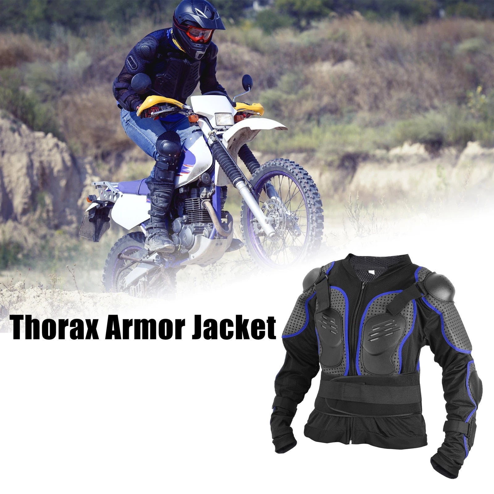 Riding Protective Gear for Off-Road Dirt Bike Motorcycle Blue Large