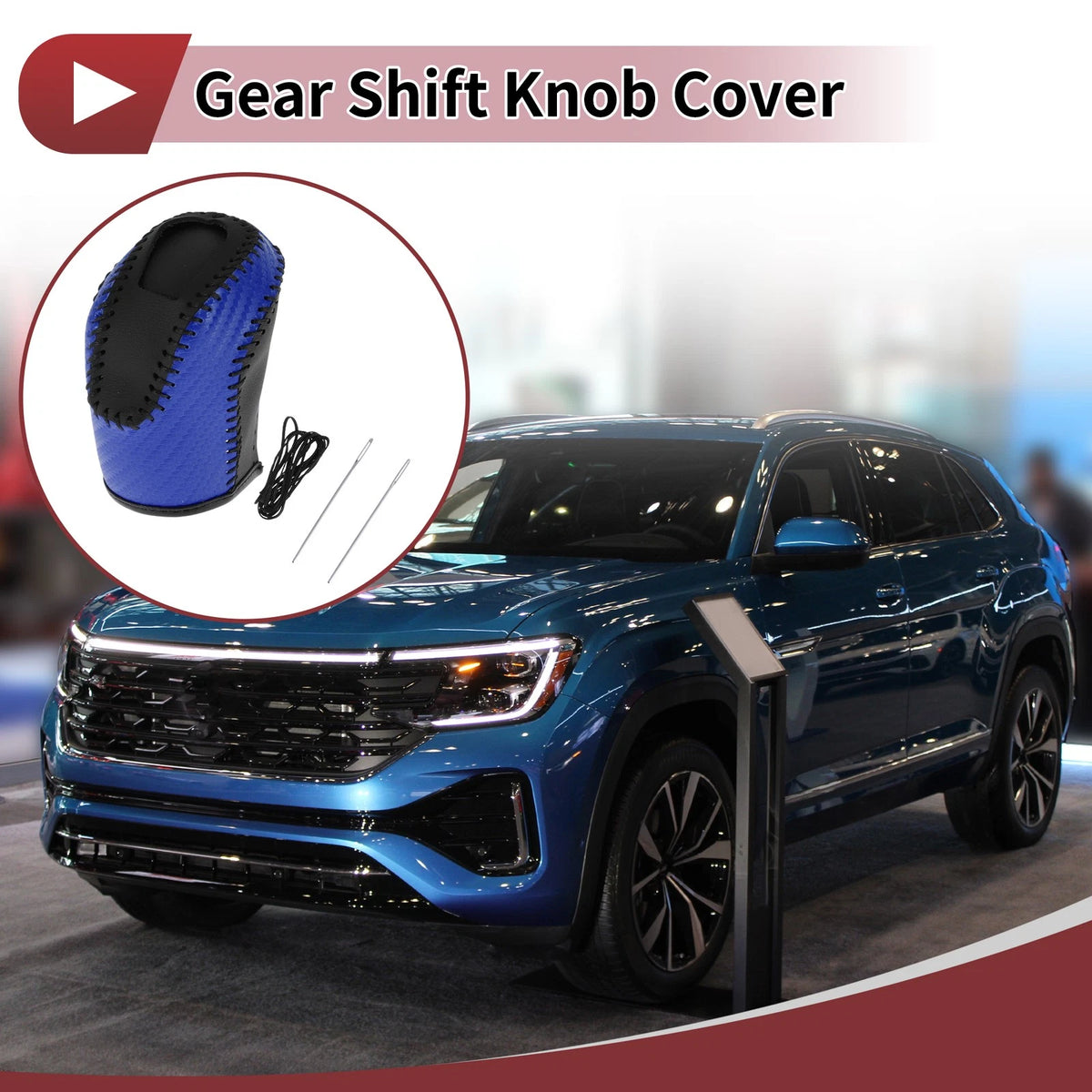 Gear Shift Knob Cover Replacement for Volkswagen Taos (2022–2023) Blue Black