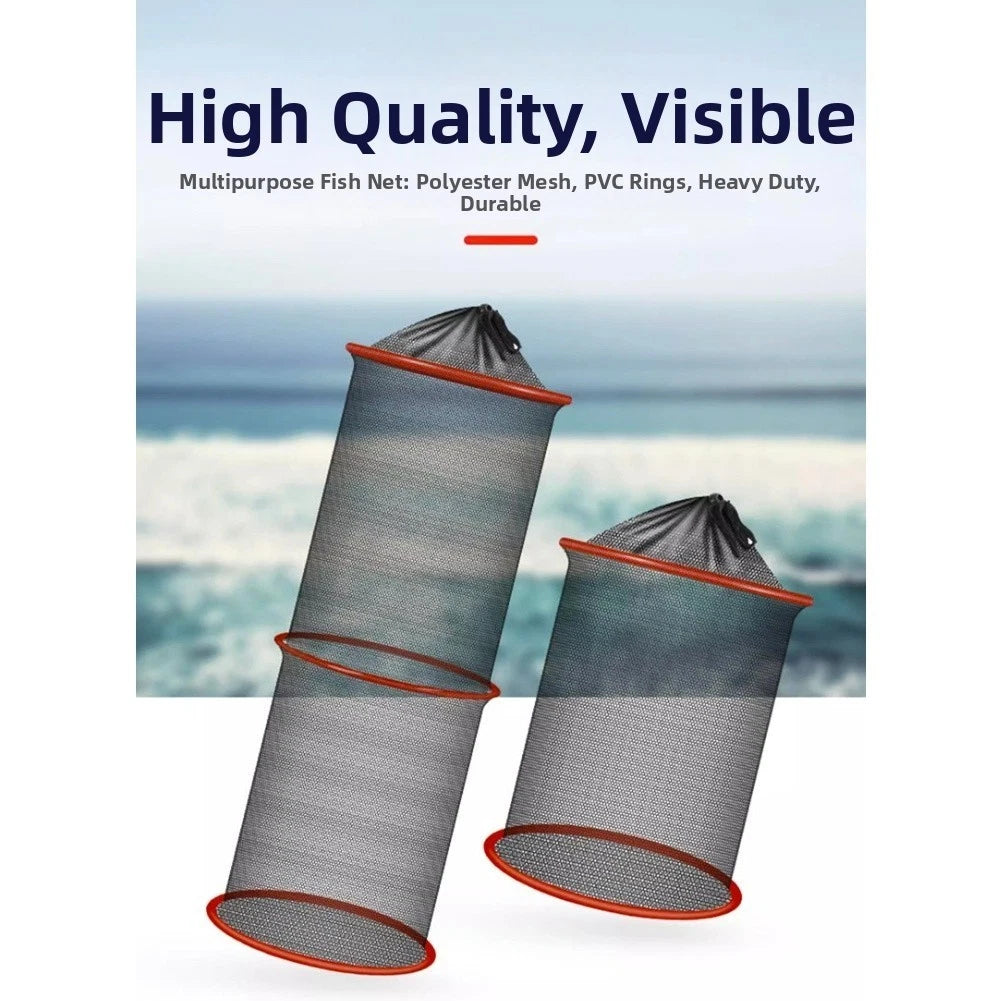 Lightweight Foldable Fishing Keep Net 25x60cm Nylon Mesh