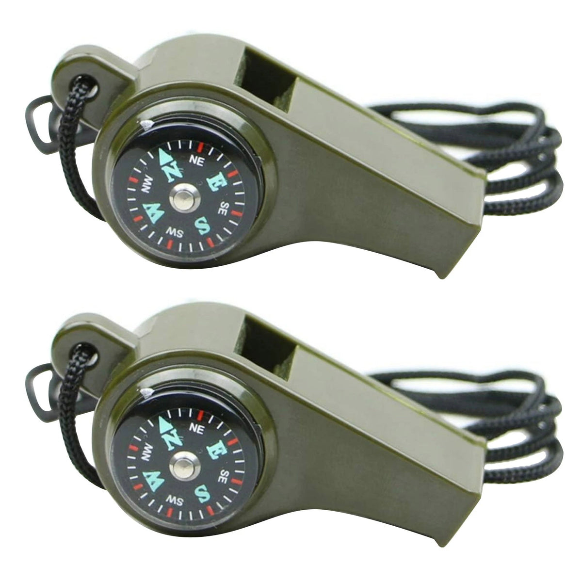 2 Pack Loud Whistle with Compass and Thermometer for Emergency Survival Kit