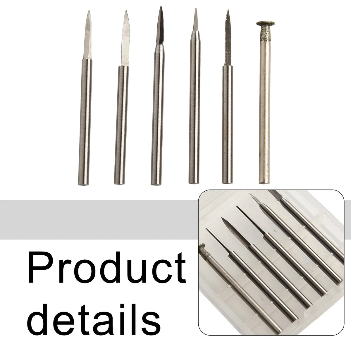 6-Piece Wood Carving Accessory Kit for Rotary Tool Drill Bits