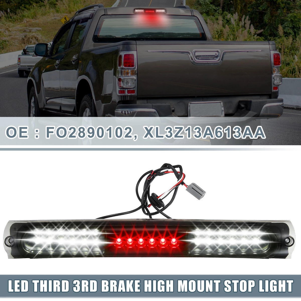 High Mount Stop Light Replacement for Ford F150 Black Smoked Lens (2009–2014)