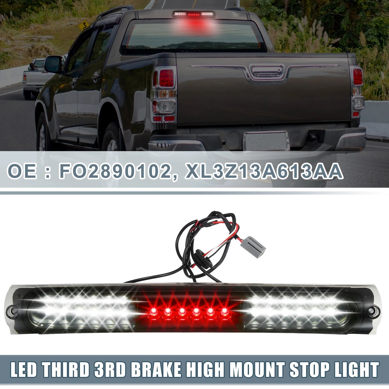 High Mount Stop Light Replacement for Ford F150 Black Smoked Lens (2009–2014)