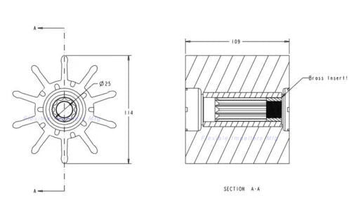 Flexible Impeller Water Pump for Sherwood 30000K (30000K-SHW, SHE30000K)