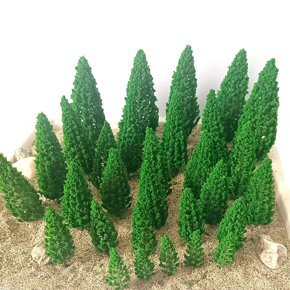 30Pcs Mix Size Tree Model Train Railroad Wargame Diorama Scenery Landscape Scale