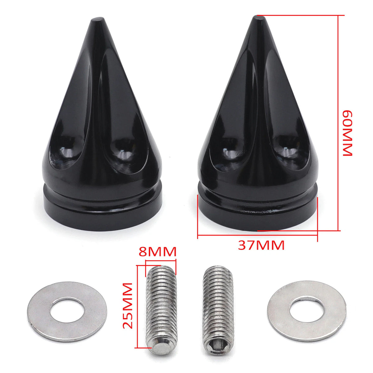 Pair Cone Handle Bar End for Kawasaki Ninja 250 500 ZX14 (1994–2007) Chrome