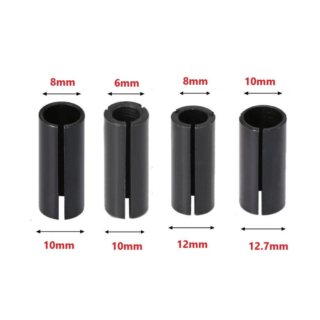 Set of 4 Router Bit Adapter Collets for