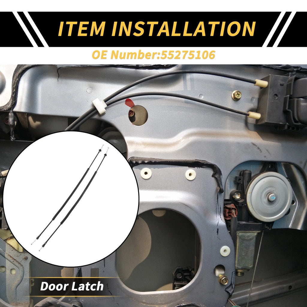 Door Latch Release Cable Kit (2 Pcs) for Dodge Ram 1500 2500 3500 (2009–2018)
