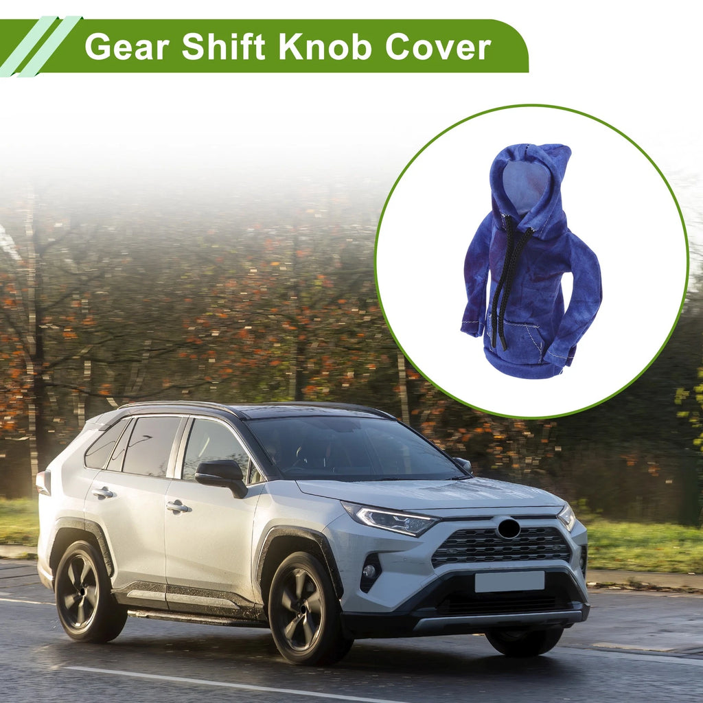 Gear Shift Knob Cover for Car (1 Pc, Deep Blue Polyester, 6.3"x5.12")