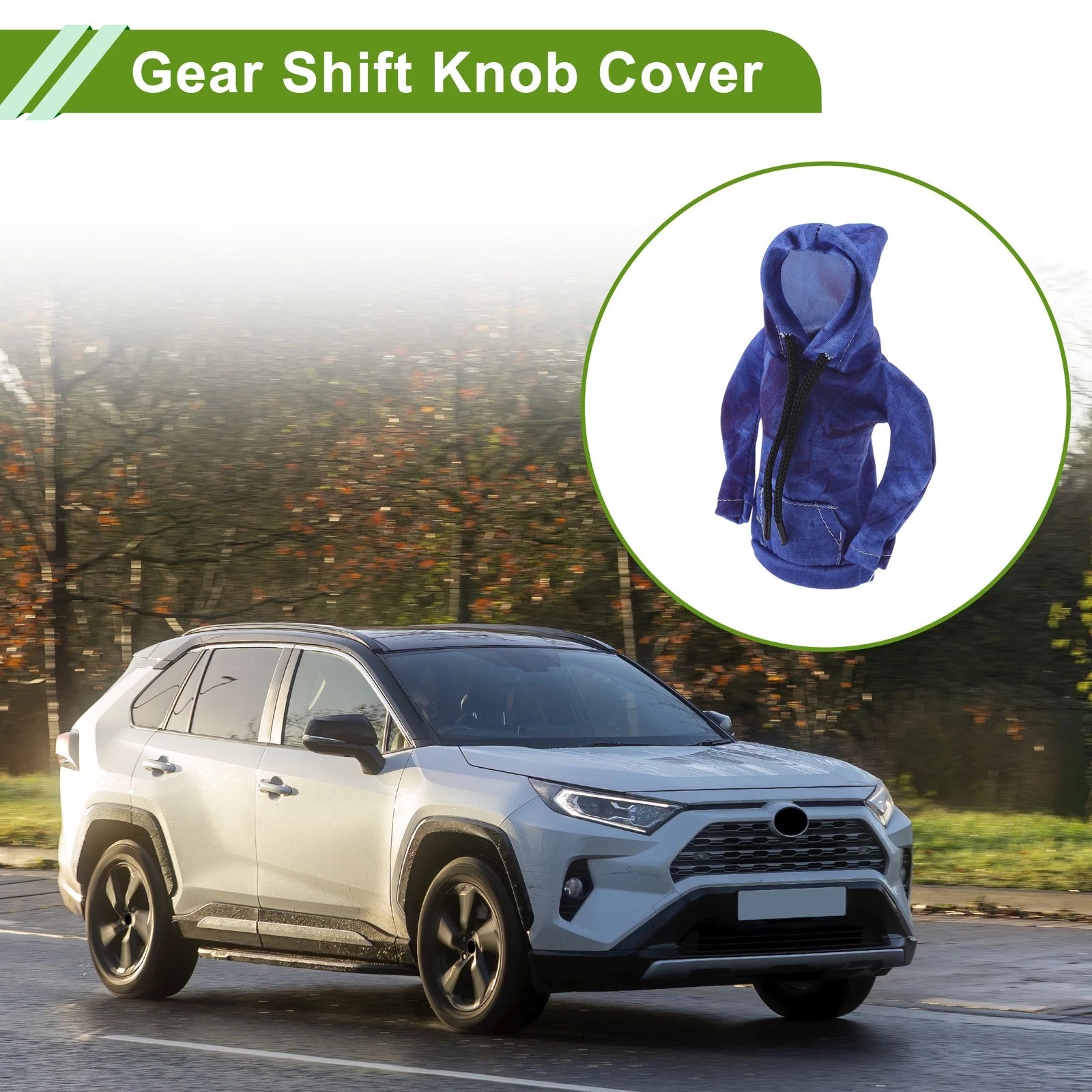 Gear Shift Knob Cover for Car (1 Pc, Deep Blue Polyester, 6.3"x5.12")
