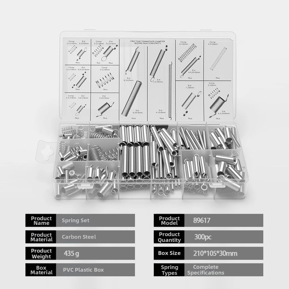 210PCS Spring Kit for Tension Compression with Storage Box