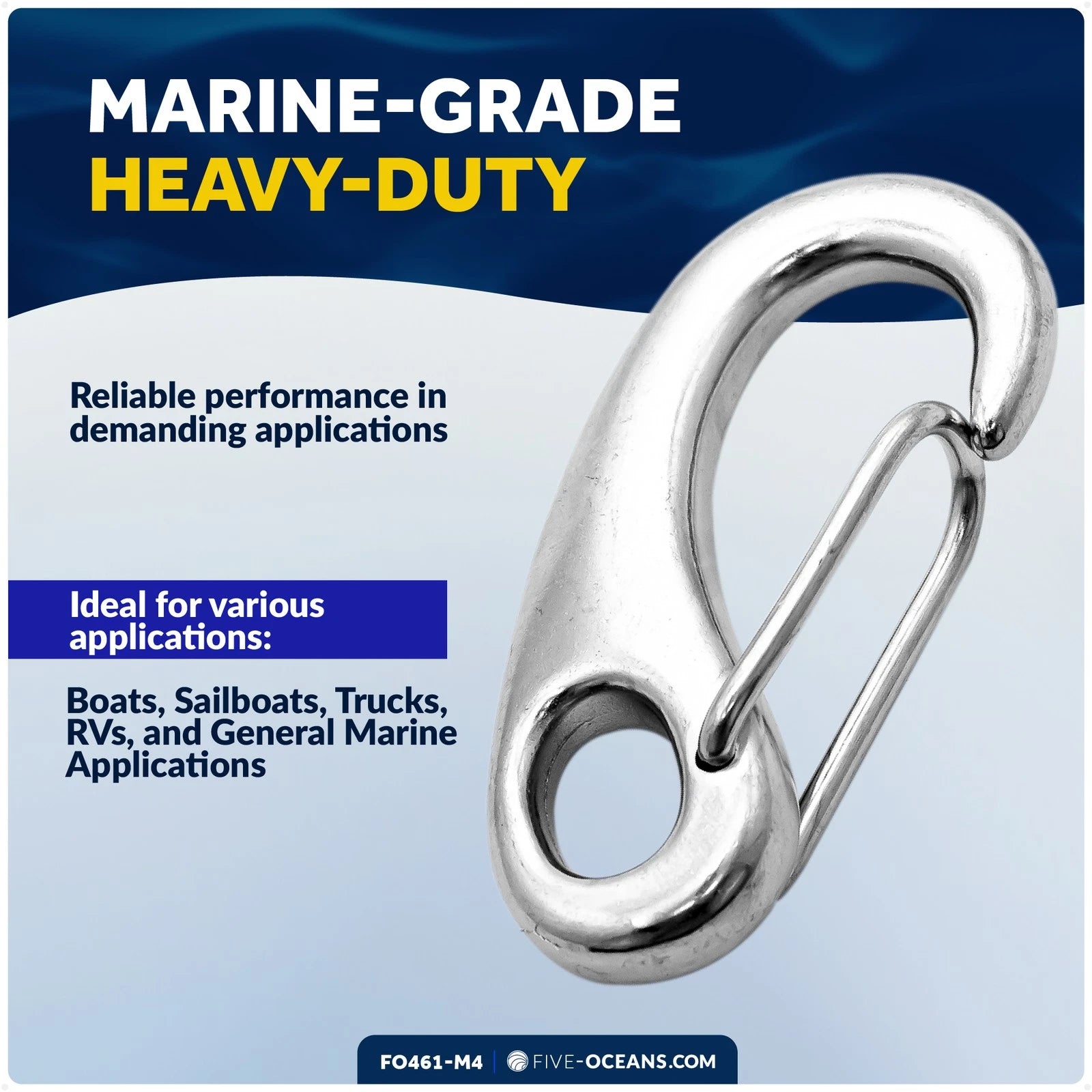 2" Snap Hook 4-Pack for Sailboat (316 Stainless Steel)