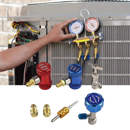 Complete Quick Couplers Kit for R1234yf For HVAC Systems with Valve Core Tool