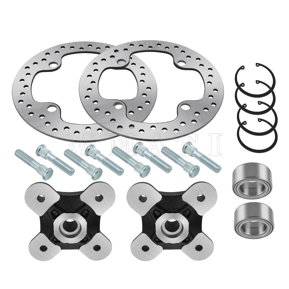 2 Front/Rear Wheel Hub & Rotor Kit for Polaris RZR XP 1000 (2014–2023)