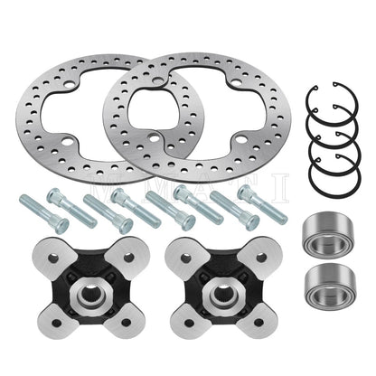 2 Front/Rear Wheel Hub & Rotor Kit for Polaris RZR XP 1000 (2014–2023)