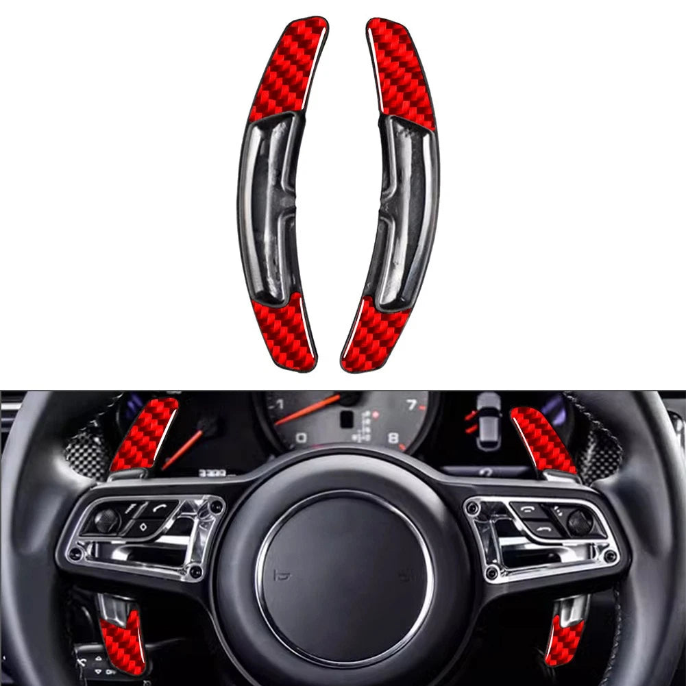 Steering Wheel Shifter Paddle Extensions for Porsche Panamera Cayenne 911 (2010–2023) - Red