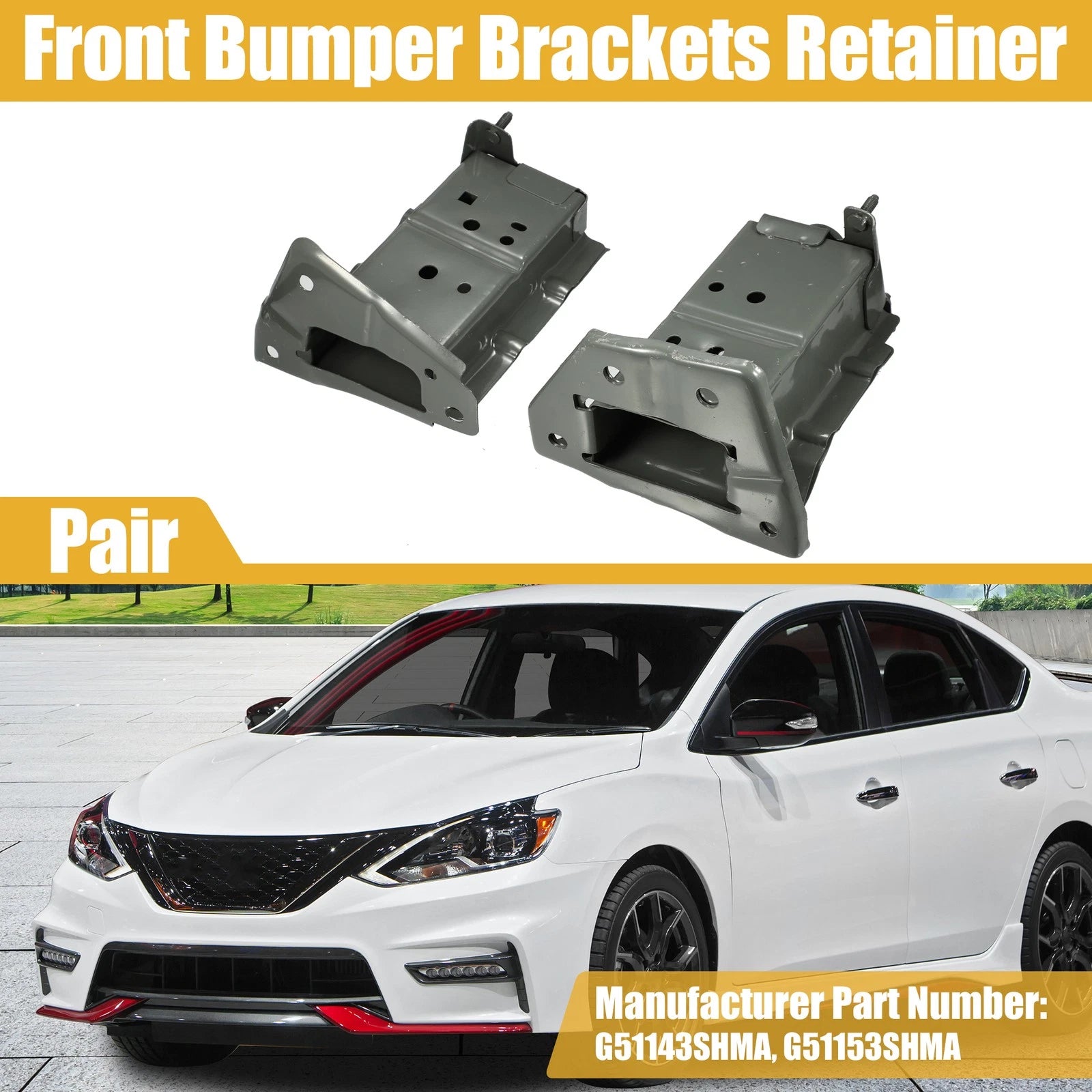 1 Pair Bumper Bracket for Nissan Sentra FE+S (2013–2016)