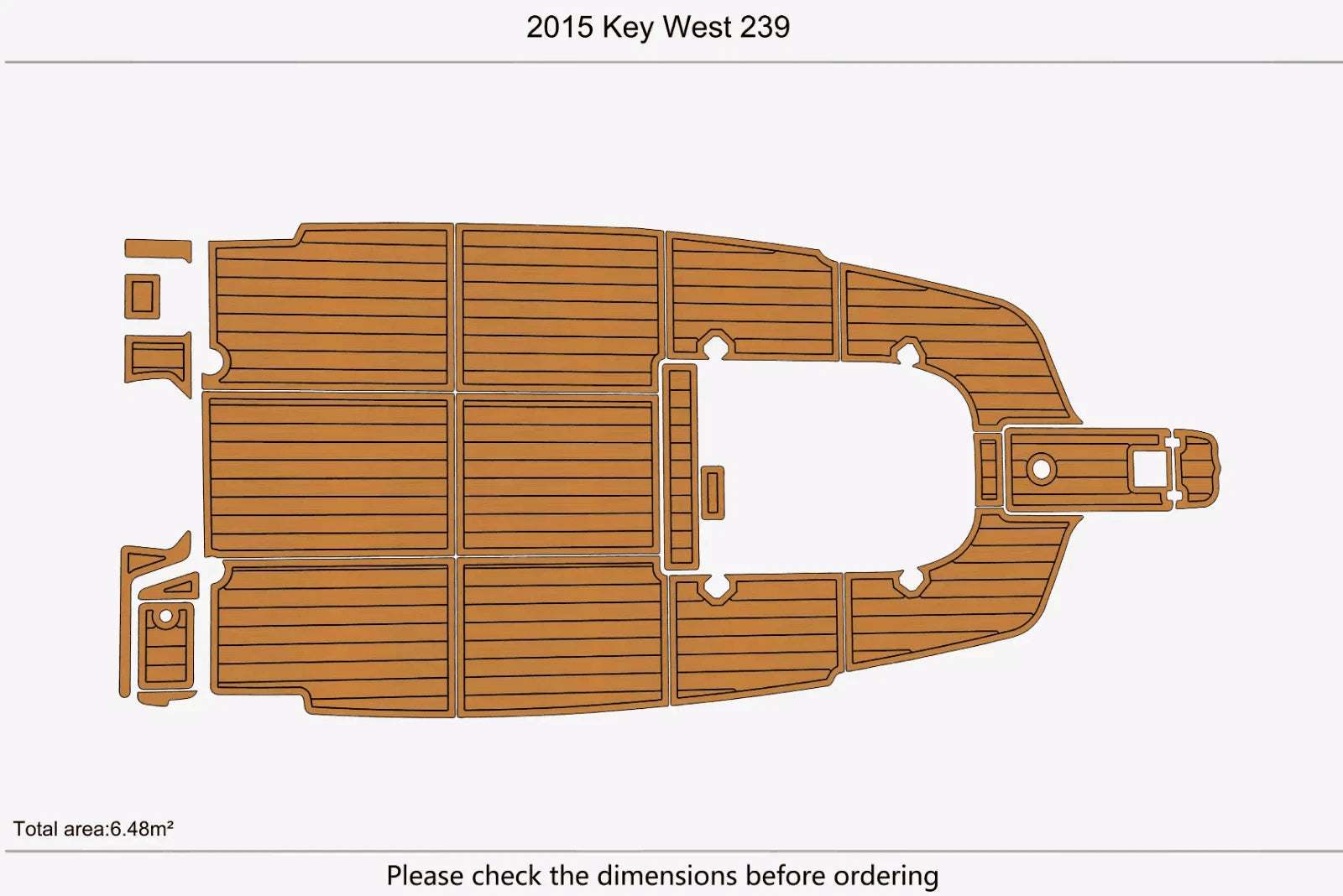 EVA Faux Teak Flooring Pad Mat for Key West 239 (2015)