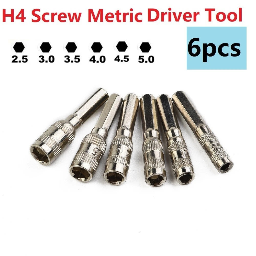 Set of 6 Hex Socket H4 Hand Tools for Automotive Bolts