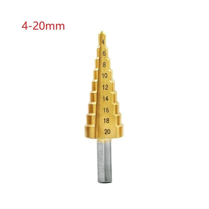 Set of 4 Step Cone Drill Bit Hole Cutter for Steel and Wood