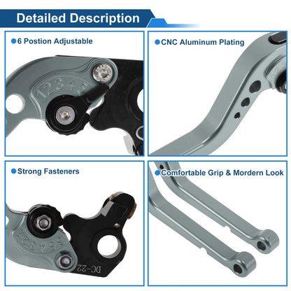 Long Brake Clutch Levers for Ducati Monster S2R 800 (2005–2007) Titanium Tone