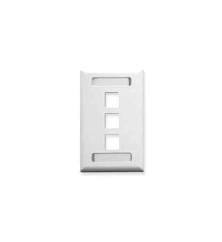 Faceplate for ICC IC107S03WH (1-gang, 3-port, White)