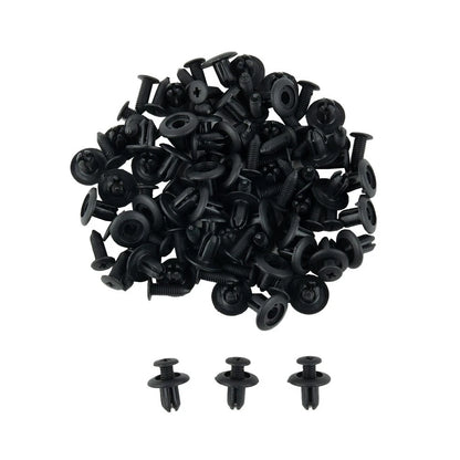 50pcs Auto Car Bumper Fender Black Plastic Rivets Fixing Fasteners Kit